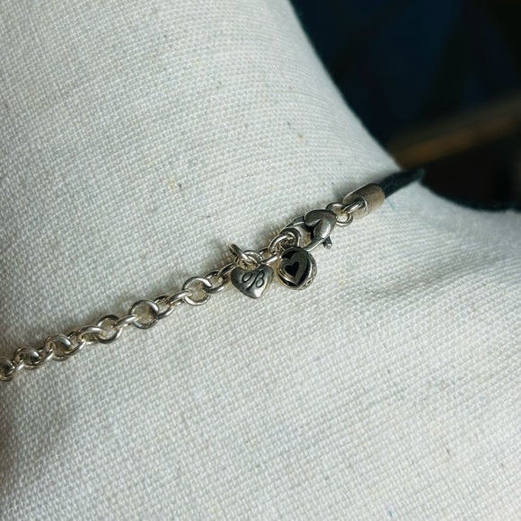 Brighton Blessings Cross Necklace 3 Pendants Crystal Black Cord Silver Plated - Picture 10 of 11